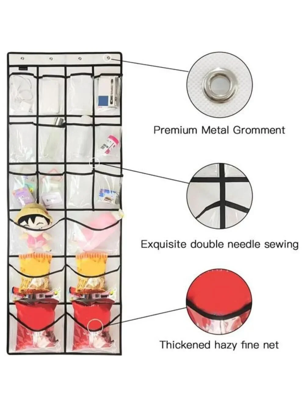 Over Door Shoe Organizer Clear Hanging Rack 18 Pocket Closet Storage Holder